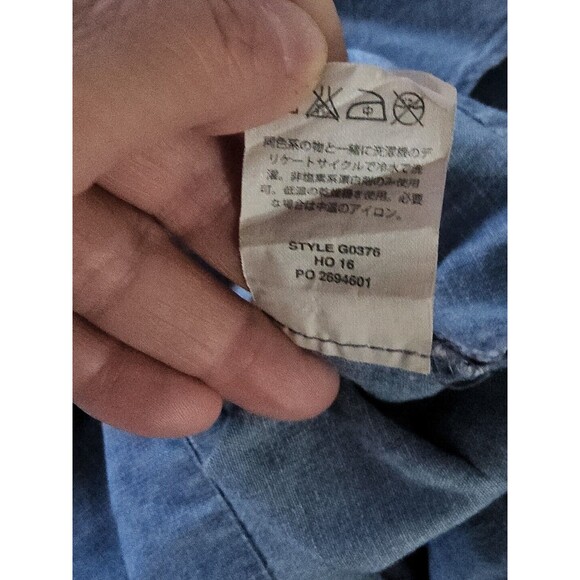 J. Crew Sz 12 Chambray Short Sleeve Dress Shoulder Ruffle Preppy Knee Length EUC - Picture 13 of 13